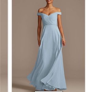 Lavender bridesmaid dress off the shoulder